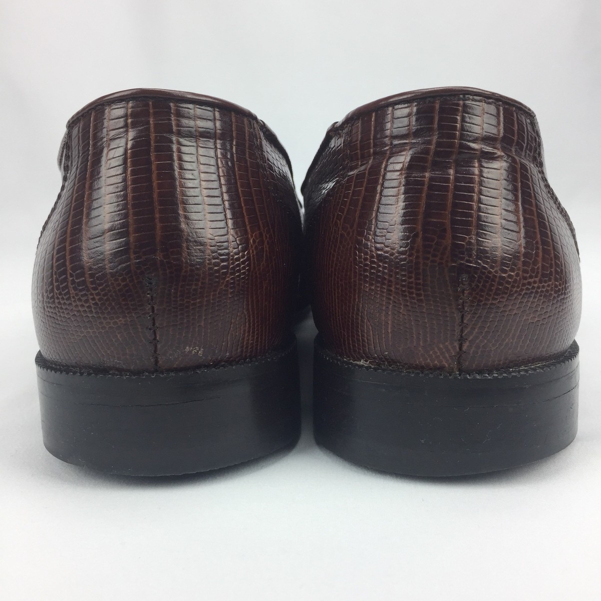 Stacy Adams Snakeskin Leather Tassel Loafers Size 10.5 M 