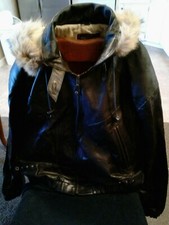 Verri Pelle ladies Leather Jacket Coat Distressed black Size xl Rare Vtg