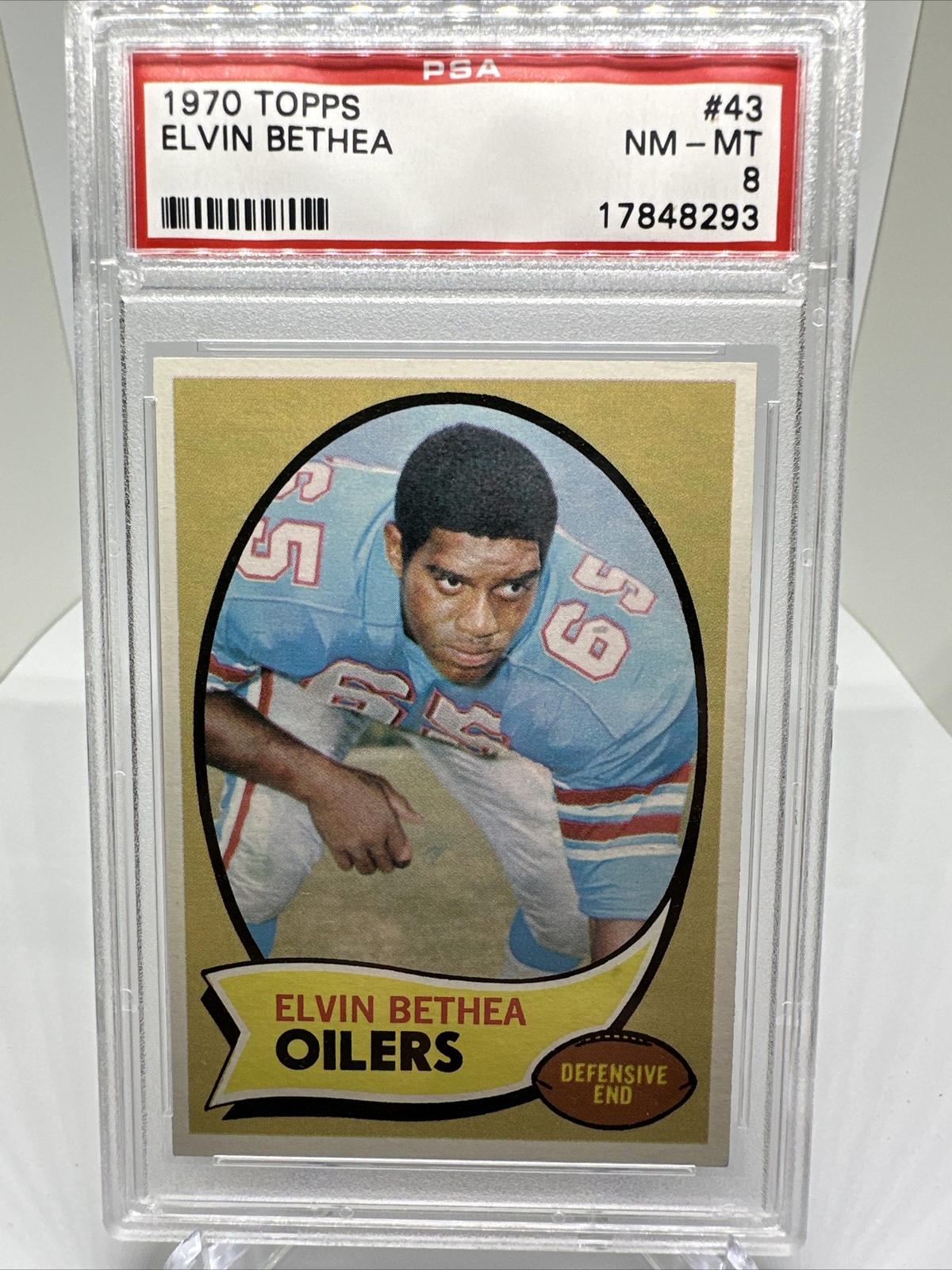 1970 Topps Elvin Bethea #43, Rookie, PSA NM-MT 8