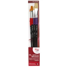 Rosa Studio Set of paint brushes 25. Mix. 4pc. Synthetic (N4,18). Bristle, (N...