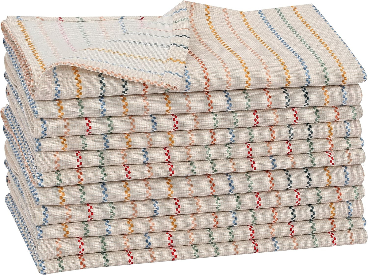 Ruvanti Cloth Napkins Set of 12, 18X18 Reusable Napkins Cloth