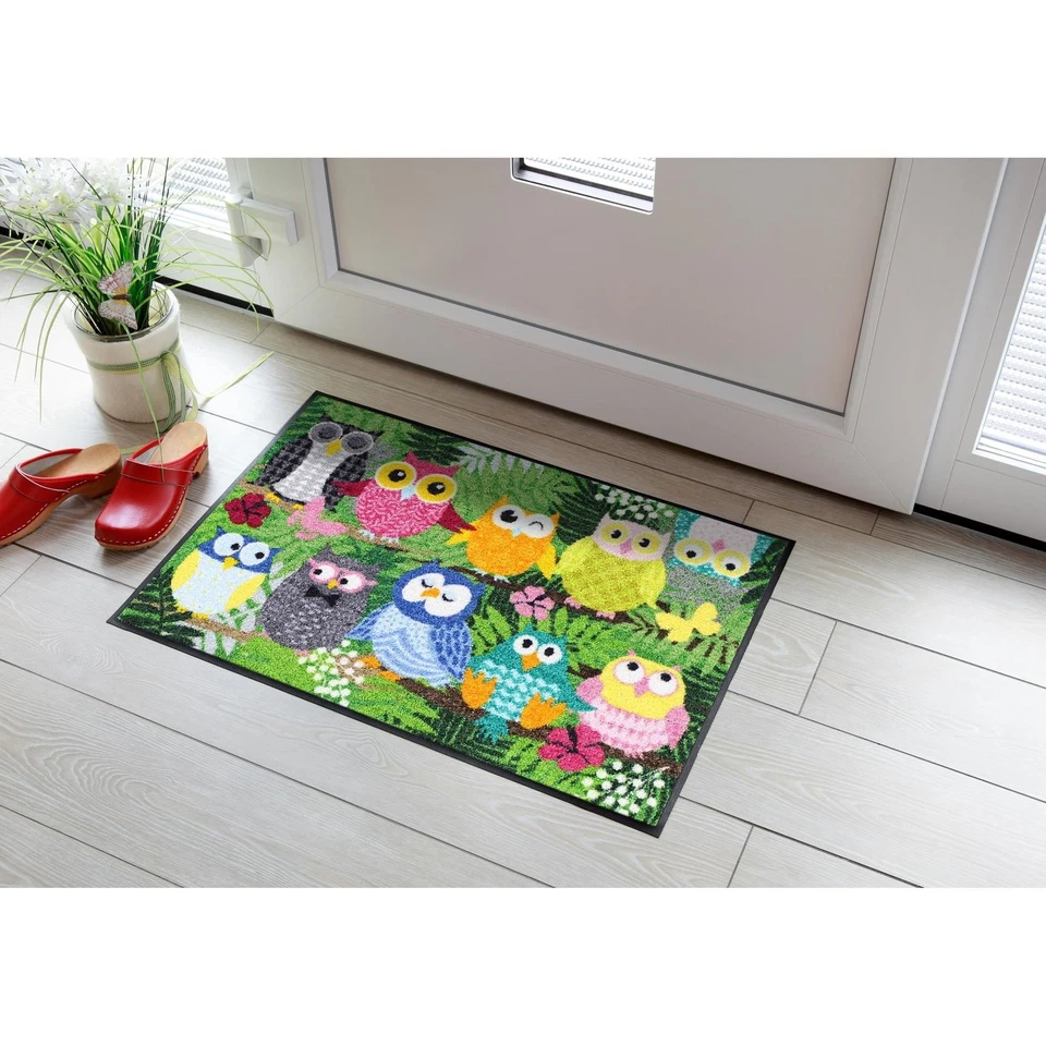 Salonloewe Fußmatte Dschungeleulen 50 x 75 cm Fußmatte waschbar - Bild 2 von 4