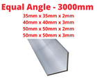 Aluminium Angle 35 x 35mm 40 x 40mm 50 x 50mm Equal Angle / Length Upto 3000mm