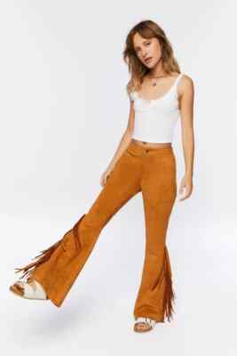 Flare Pants Cut Out Leggings Forever 21 FOREVER 21 Pants L FAUX - Main Image
