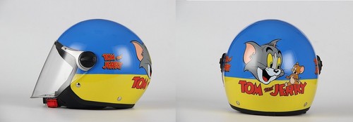 CASCO BHR 713 DEMI JET BIMBO VISIERA LUNGA OMOLOGATO TOM AND JERRY TAGLIA L  | eBay