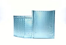 100 #0 Matte Metallic Ice Blue Poly Bubble Mailers Envelopes 6x10 DVD Wide CD