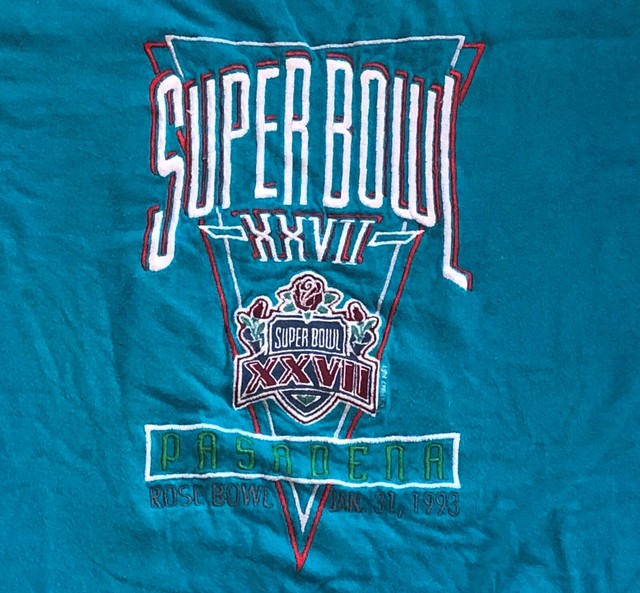 Vintage Dallas Cowboys Super Bowl XXVII 1993 Logo 7 tee tshirt Size