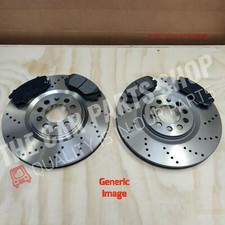 FOR AUDI A5 2.7 TDI MK1 DRILLED FRONT AXLE BRAKE DISCS AND NEW PADS (320MM)