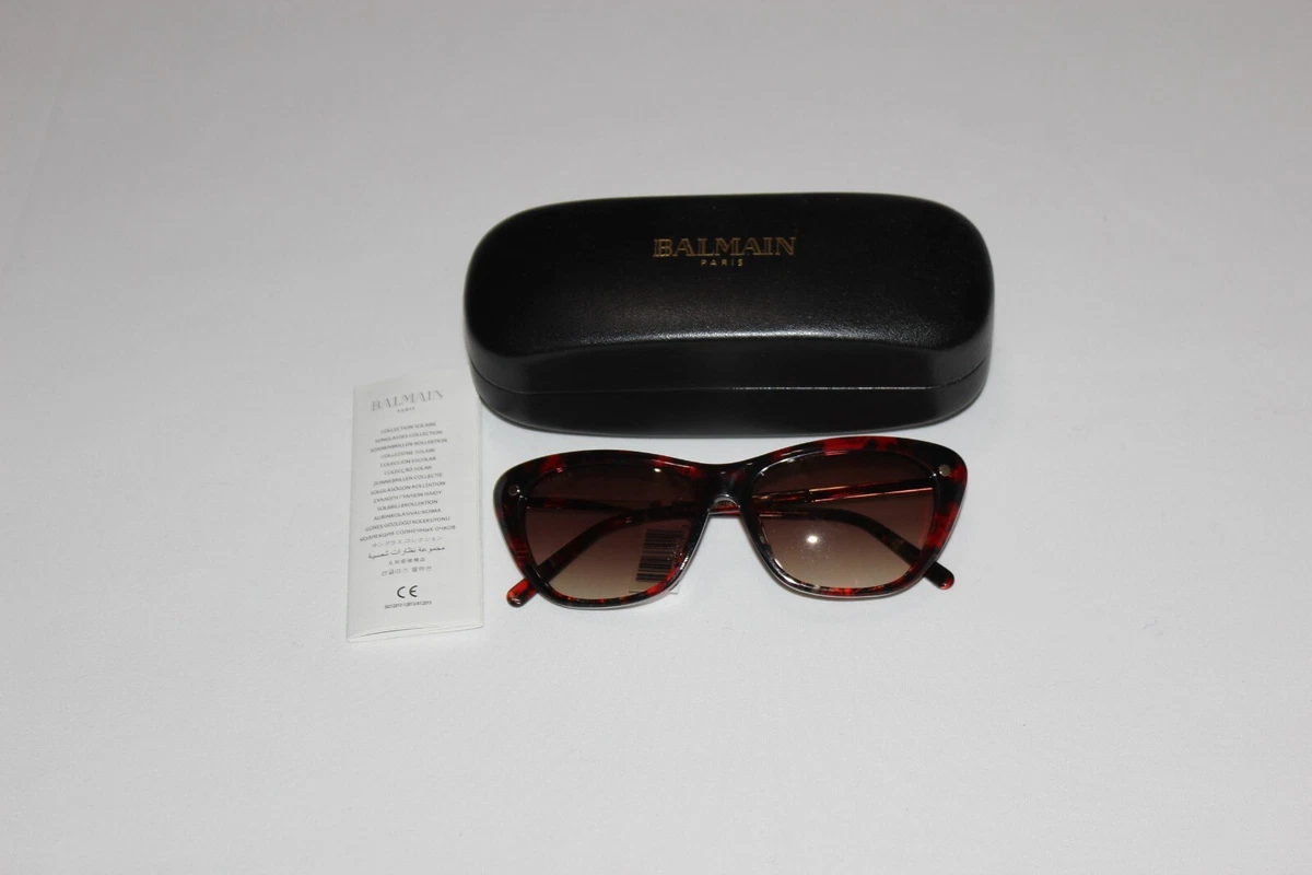 Balmain 56mm Modified Cat Eye Sunglasses In Red & Brown Red- Comes W/ Case NWT Balmain® Eyewear - B-Muse Sunglasses | Specs Collective main image 4
