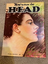 WALTER FOSTER ART BOOK RARE OLD 1940'S  -- HOW TO DRAW THE HEAD