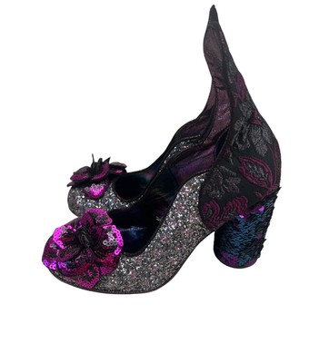 Irregular Choice Sequin Pump Heels Size 43 Lace Flower Dear Lover Whimsical Art