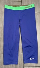 Nike Pro Medium Capri Leggings Violet Blue Cropped Athletic Workout Pants Medium