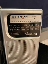 VONDIOR VX-W FM/AM/WEATHER 3 BAND PORTABLE RADIO TESTED. BVD 6