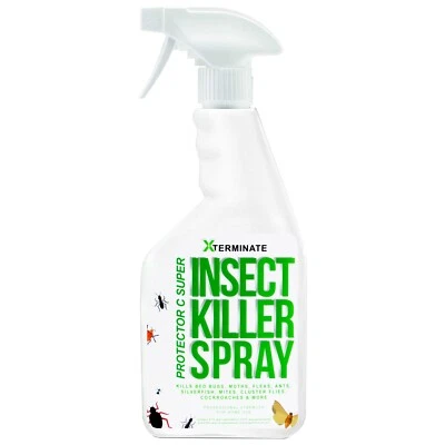 XTERMINATE PROTECTOR C INSECTS BED BUG FLEA FLEAS MOTH KILLER SPRAY ANT MOTH 1L