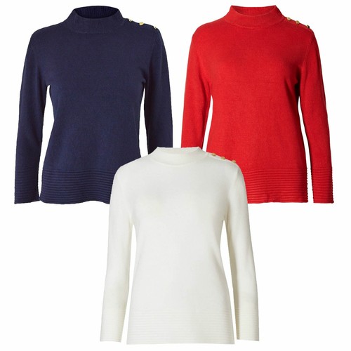 M\u0026S Per Una Turtle Neck Jumper Button 