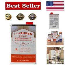 32 Fl Oz Boiled Linseed Oil for Restoring Indoor Outdoor Wood Surfaces