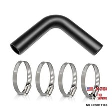 Gas Tank Filler Hose with 4 Clamps,Reinforced Gasoline Fuel 1 1/2" ID 90 Degree