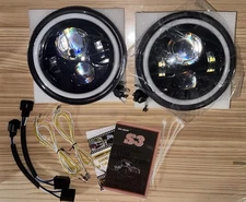 UNI-SHINE 7” LED Headlights – Black | 2-Pack | DOT Approved | DRL + Turn Signal