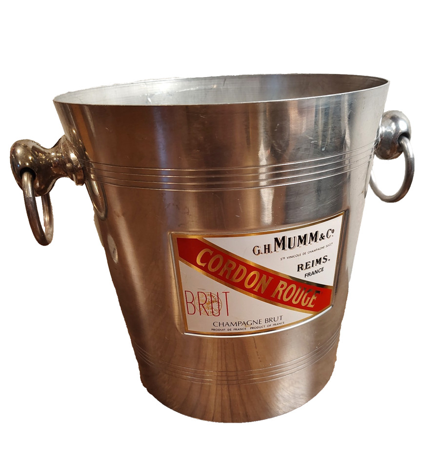 Vintage G.H. Mumm & Co. Cordon Rouge Champagne Ice Bucket Made In France