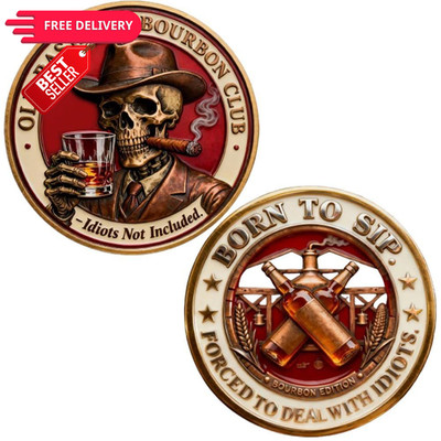 Old Bastards Bourbon Club Collectible Coin,Funny Whiskey Club... 