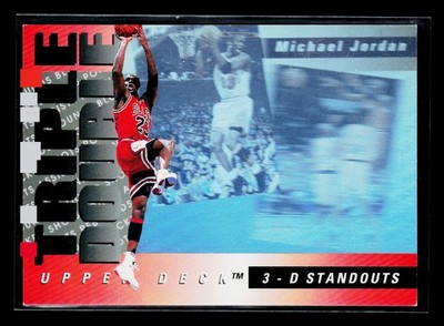 1993-94 Upper Deck Triple Double 3-D Standouts Holo Card #TD2 Michael Jordan HOF