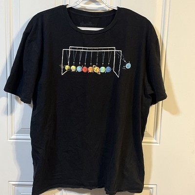 Threadless Black Planet System Tshirt Size XL Short Sleeved Graphic Print Planet