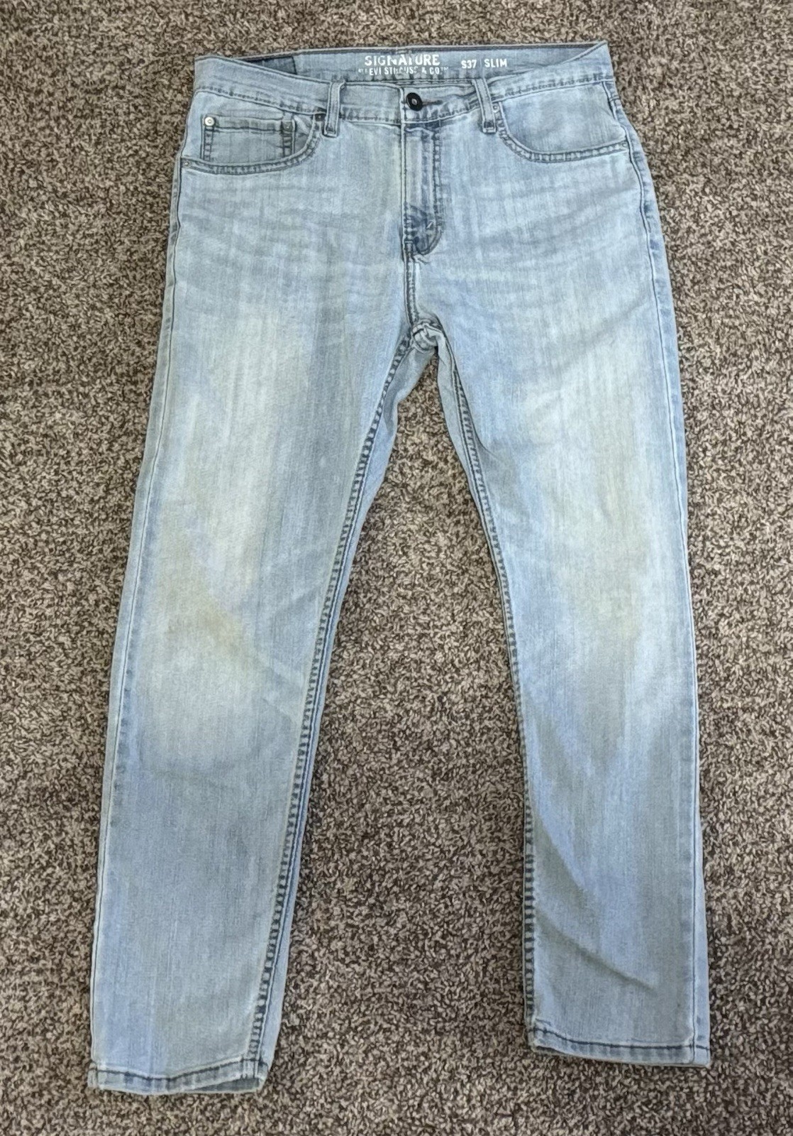 Levi's Signature S37 Slim Straight Men's Cotton Jeans - Light Stonewash
