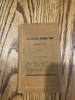 Vintage The Hatfield National Bank Book Hatfield, PA 1939-1951 Mrs. Heller