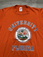 Vintage 80s University of Florida T Shirt Mens M Orange Single Stitch USA Seal