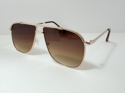 ALDO Women's Aviator Sunglasses Rose Gold Frame Brown Gradient Lenses