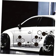 52 PCS Honeycomb Decals Vinyl Hexagonal Graphics Sticker Car Body Side Black