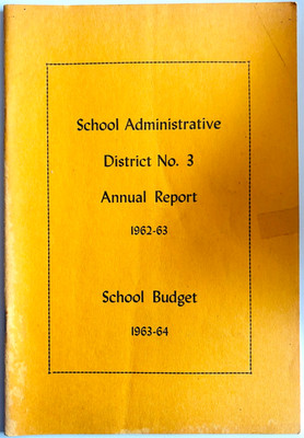 1963 School Budget District 3 Maine Annual Report Waldo County Booklet LGDWA1