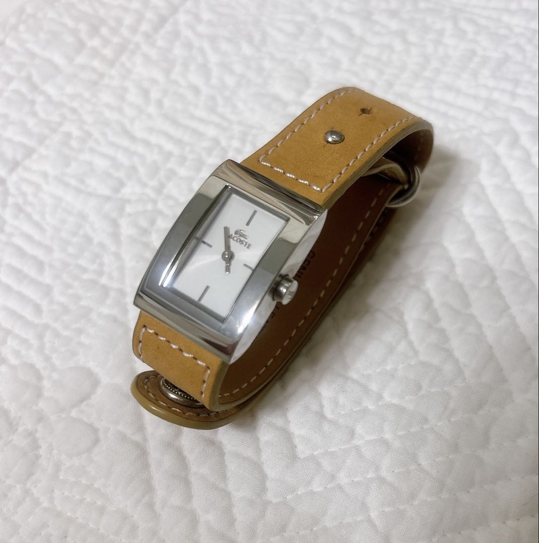 Lacoste Analog Quartz Women Orange Leather Watch Vintage