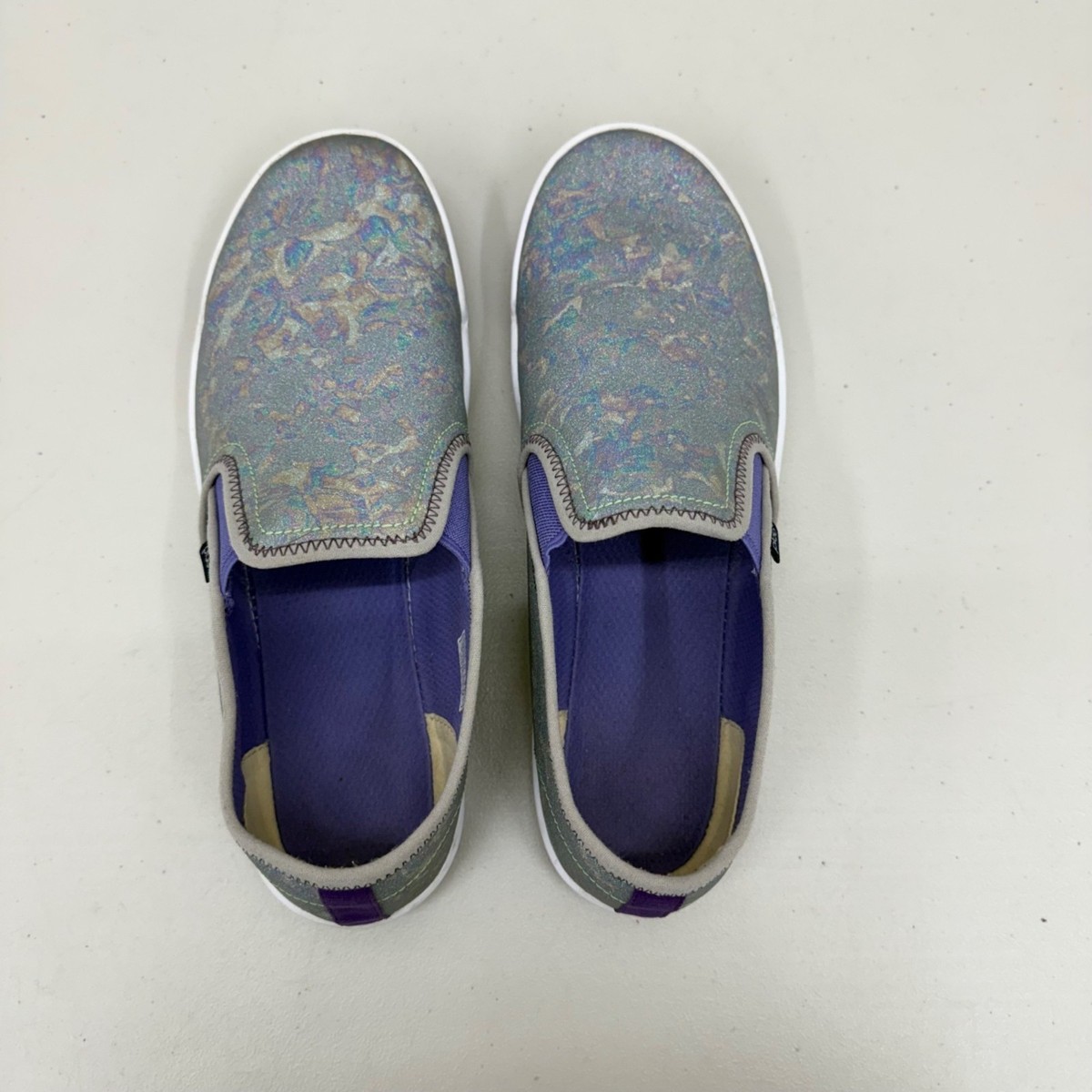 Plae Marten Puzzled Plum Metallic Slip On Sneakers Shoes Womens size 10.5 View 4