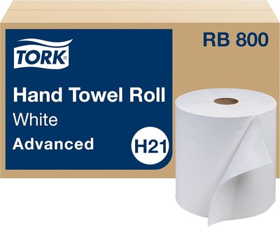 Tork Paper Hand Towel Roll White H21, Advanced, 100% Recycled Fiber