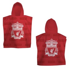 Image of Liverpool Poncho Swimming Hooded Towel Red Football Sports Robe 75cm x 60cm