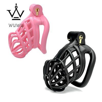  Male Chastity Device Mamba Cage Men Resin Bird Lock Belt with 4 Rings