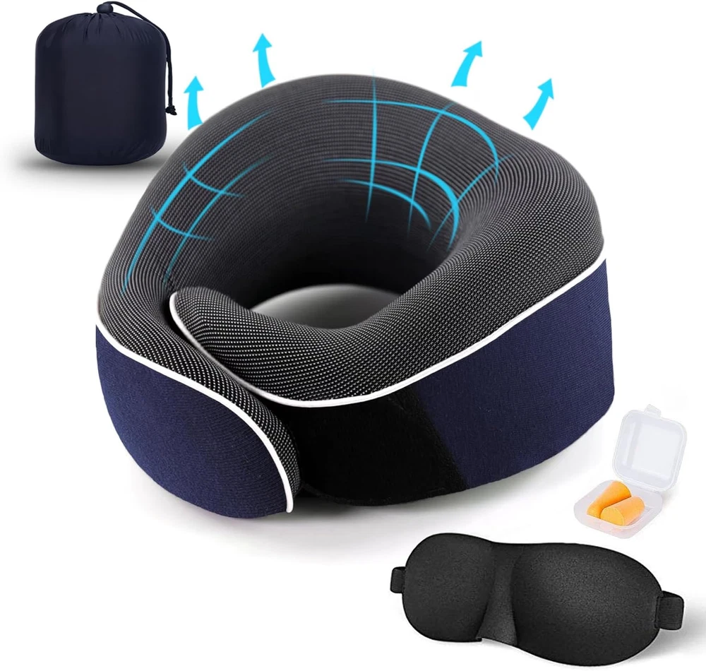 Travel Pillow, Best Memory Foam Neck Pillow Head Support Soft Pillow for Sleepin