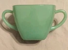 Vintage Fire King Jadeite Green Charm Square Sugar Bowl Kitsch Jade Retro Coffee