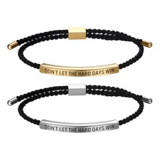 Don't Let The Hard Days Win Saying Braided Wrap Bracelet For Son Daughter Gift