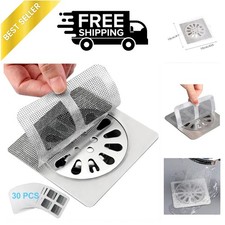30 PCS4" X 4" Disposable Shower Drain Cover Hair Catcher Shower Drain Mesh St...