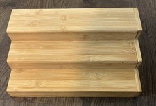 Bamboo Expandable Spice Rack Organizer, 3-Tier Adjustable Kitchen Cabinet,