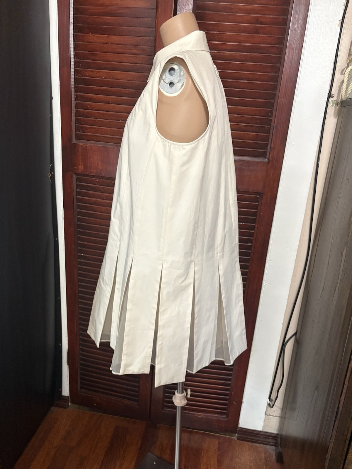 Moncler Pleated Poplin & Silk Organza Mini Shirt Dress W/ Shorts 100% Authentic thumbnail 10