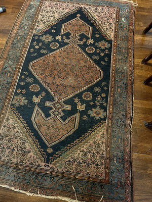 #ad Antique 19th Century Oriental Rug 5x8 Good Condition W complete Ends And Edges $750.00