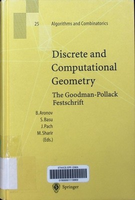 Discrete and computational geometry the Goodman-Pollack Festschrift Bori 2504610