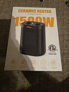 Portable Electric Ceramic Space Heater with Adjustable Thermostat