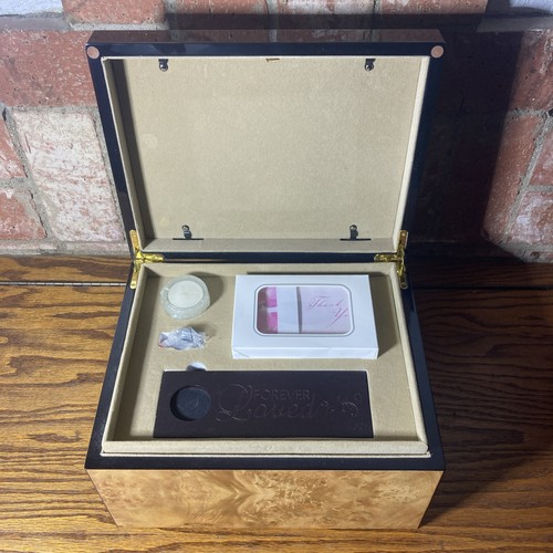 Burlwood Cremation Urn Memory Box Picture Frame Top Pre-Need Funeral ...