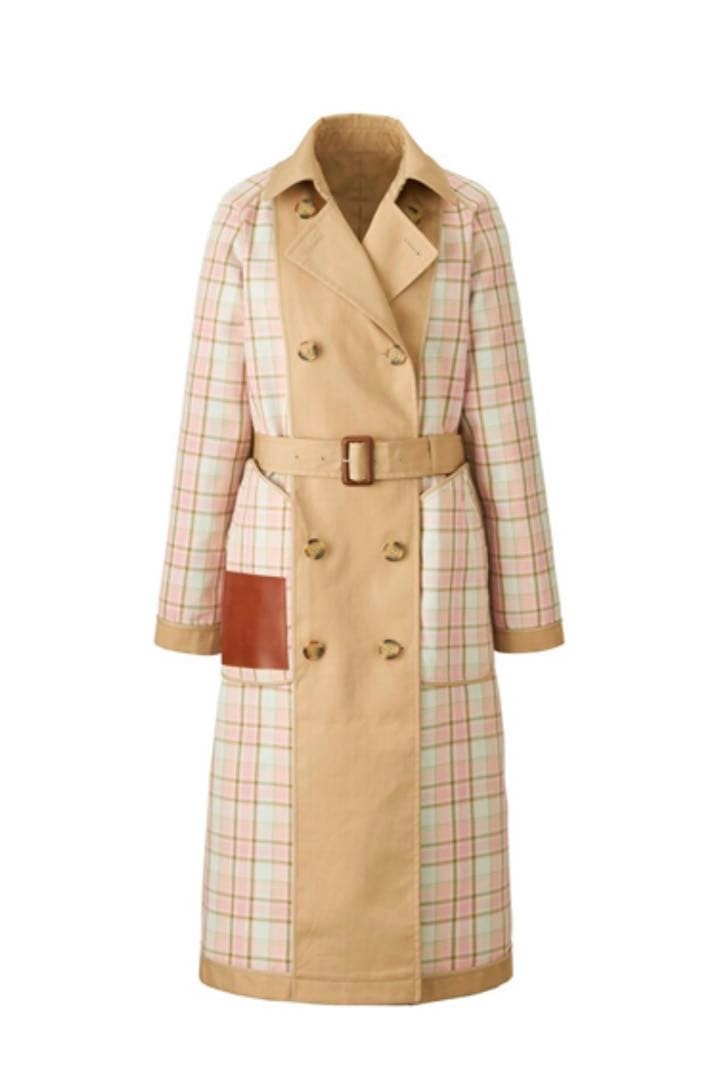 J.W.Anderson × UNIQLO Reversible Trench Coat Size S Beige/Pink Check thumbnail 2