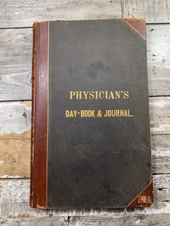 1877 1880's Antique Handwritten Doctor's Ledger “Physician's Day Book & Journal”
