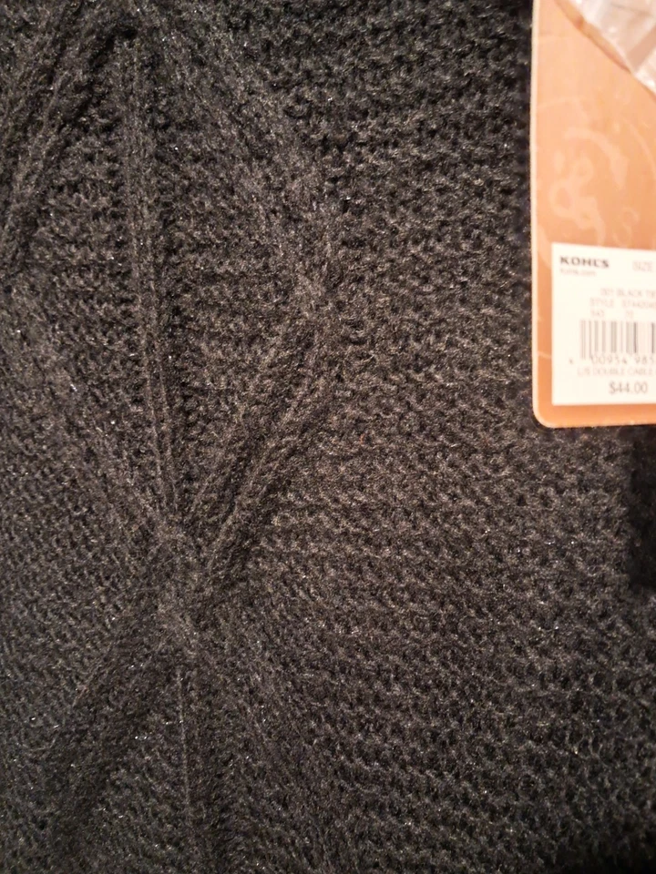 Sonoma Life+Style Knit Sweater Double Cowl Women XL Shimmer Long Sleeve  NWT - Image 4 of 4
